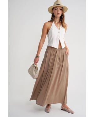 Hoge Taille Lange Rok met Zakken