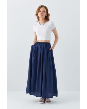 Hoge Taille Lange Rok met Zakken