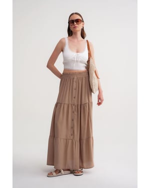 Hoge Taille Maxi Rok