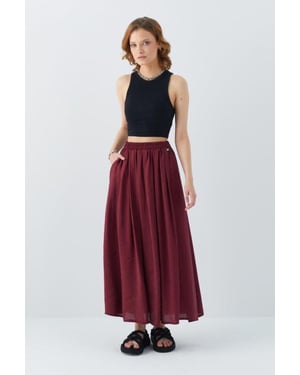 Hoge Taille Lange Rok met Zakken