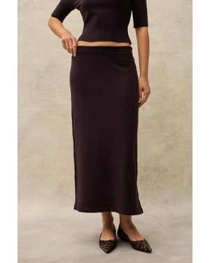 Zachte Textuur Gebreide Midi Rok