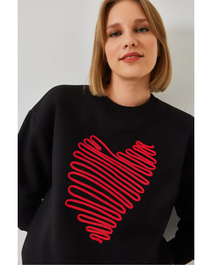 Geborduurd Kraag Trui van Katoen
