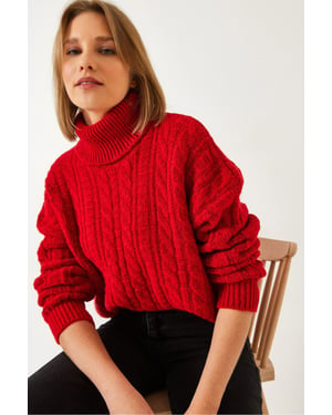 Texturerad Turtleneck Kort Kofta