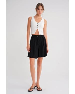 Hoge Taille Geknoopte Zak Shorts