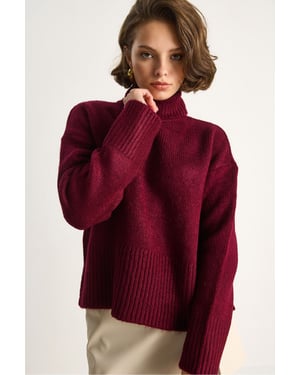 Oversized Knit Turtleneck Sweater