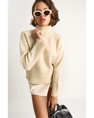 Oversized Knit Turtleneck Sweater