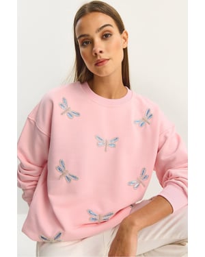 Libelle Geborduurde Crew Neck Sweatshirt