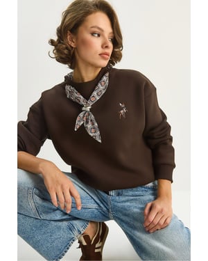 Geborduurd Crew Neck Sweatshirt