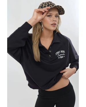 Polokraag Langemouw Relaxed Fit Sweatshirt