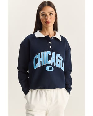Overmaatse Geprinte Sweatshirt