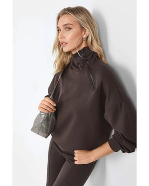 Ontspannen Fit Ritskraag Sweatshirt