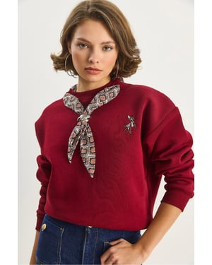 Embroidered Crew Neck Sweatshirt