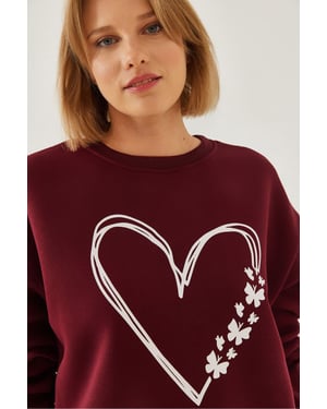 Bedrukte Crew Neck Relaxed Fit Sweater