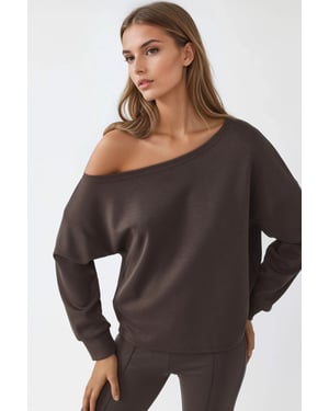 Asymmetrische Kraag Relaxed Fit Sweatshirt