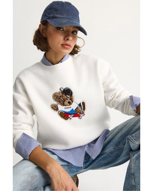 Geborduurd Ronde Hals Langsleeve Sweatshirt