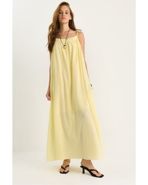 Maxi-jurk met Ruffles Detail