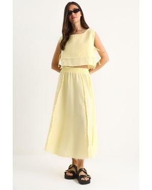 Textuur Blouse & Rok Muslin Stof Twee-Delige Set