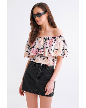 Bloemmotief Off-Shoulder Blouse