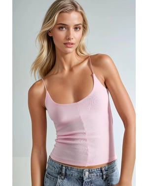 Slim Fit Ribbel V-hals Blouse