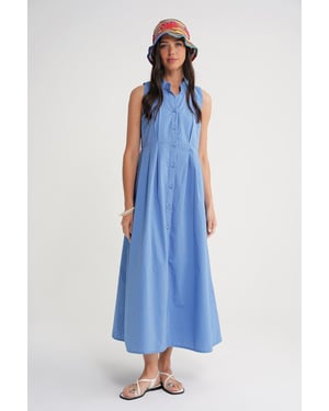 Geknoopte Tippet Kraag Maxi Jurk