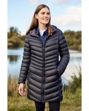 'Florence' Women's Long Padded Jacket Water Resistant Winter Coat Black