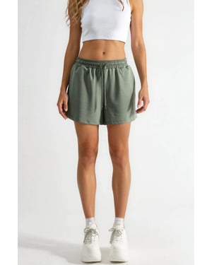Elastische Taille Modal Korte Broek met Zakken