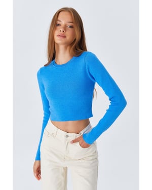 Long Sleeve Basic Crop Knit Top