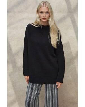 Dikke Gebreide Crew Neck Lange Trui