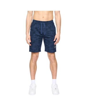 Crosshatch Herr Janscore Elastiska Midje Cargo-shorts (Marinblå)