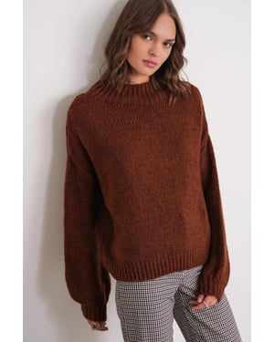 Relaxed Fit Crew Neck Dikke Gebreide Trui