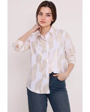 Oversized gestreepte blouse met knopen