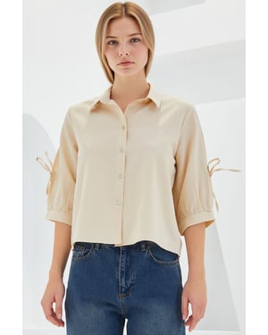 Crop Shirt met Strik