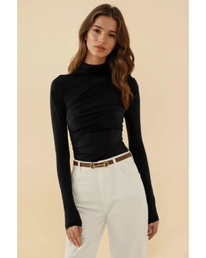 Hoogtraject Hals Drape Detail Blouse