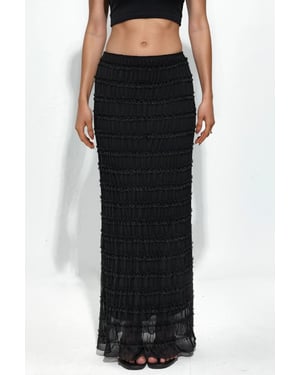 Lage Taille Tule Maxi Rok