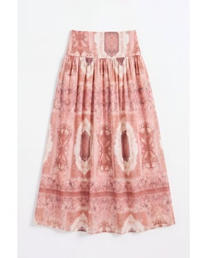 Patroon Hoge Taille Midi Rok
