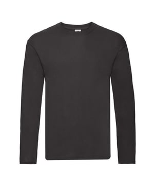 Fruit of the Loom Heren Origineel T-shirt met lange mouwen (Zwart)