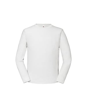 Fruit of the Loom Heren Iconic 195 Premium Ringspun Cotton T-shirt met lange mouwen (Wit)