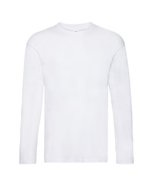 Fruit of the Loom Heren Origineel T-shirt met lange mouwen (Wit)