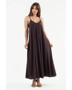 V-hals Midi Slip Jurk