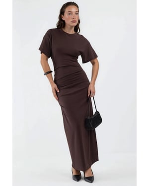 Effen Mouwloze Bodycon Midi Jurk
