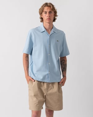 Short Sleeved Relaxed Fit Shirt in Light Blue