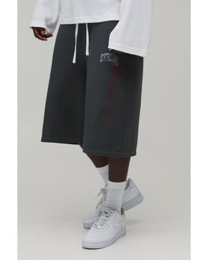 Varsity Raw Hem Washed Jersey Bermuda Jort