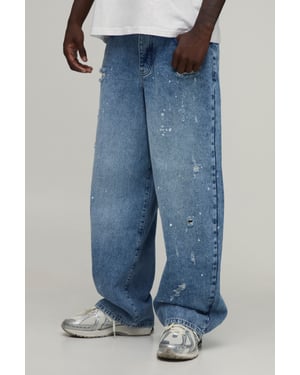 Distressed Super Baggy Dirty Wash Jeans