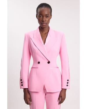 Compact Stretch Sculpted Waist Tailored Blazer