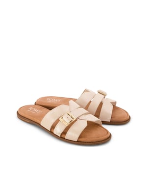 TOMS Sol Mule Leer Dames Champagne Sandalen