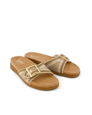TOMS Marin Slide Textil Damsandaler Mörk Beige