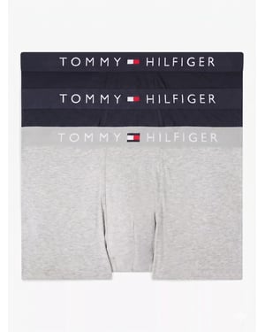 Tommy Hilfiger Mens Underwear 3Pack TH Original Logo Waistband Trunks Soft Boxer