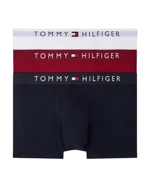 Tommy Hilfiger Mens Underwear 3Pack TH Original Logo Waistband Trunks Soft Boxer