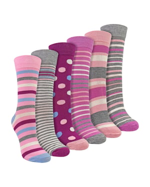 6 Pack Ladies Bamboo Socks Soft Breathable Patterned Everyday Socks