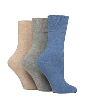 3 Pack Ladies Bamboo Socks Soft Breathable Cushioned Crew Socks